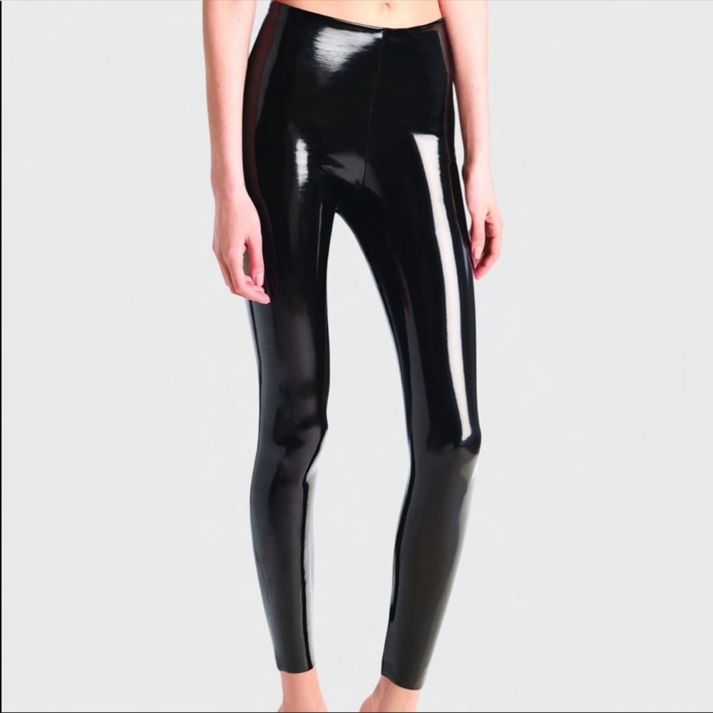 COMMANDO black faux patent leather high shine leggings
